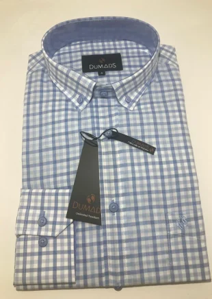 camisa de cuadros azul